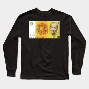 Israel 10 New Shekel Banknote - Golda Meir Long Sleeve T-Shirt